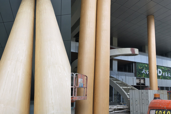 上海市辛莊鎮改造樹屋圓柱木紋漆施工案例